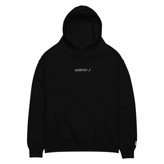 undercvr. // classic hoodie. // (BLACK W/ WHITE LOGO)